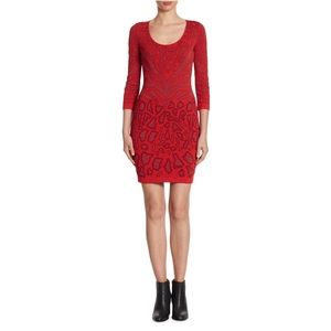 Roberto Cavalli Red Animal-print Knit Dress